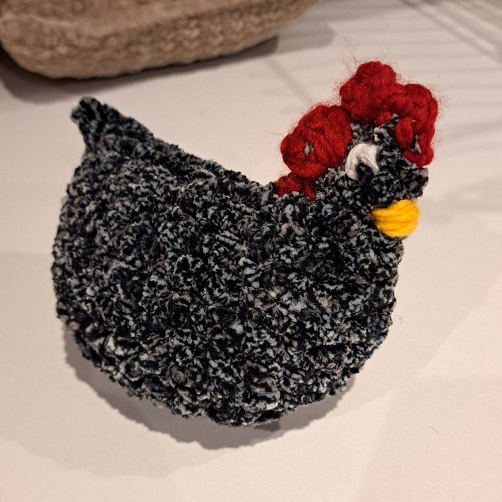 Set of 4 handmade assorted crochet chickens